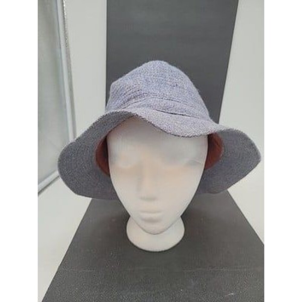 Vtg Blue Grey Wool Bucket Hat Millar's Ireland 100% Pure New Virgin Wool Sz 7